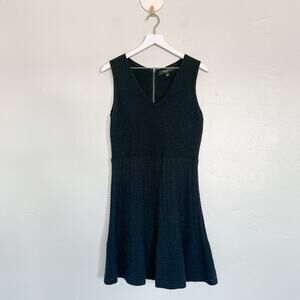 Nine West Black Glitter Sleeveless Dress Large